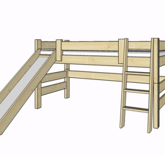 现代实木儿童床su模型