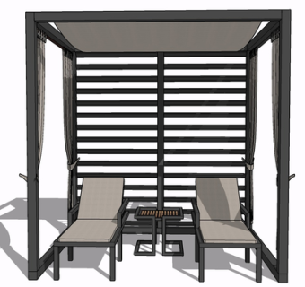 现代实木休闲桌椅su模型