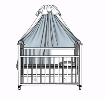 现代实木儿童床su模型