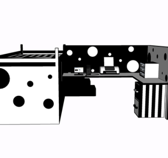 现代实木儿童床su模型
