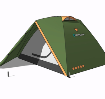 现代帐篷su模型