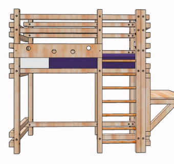 现代实木儿童床su模型