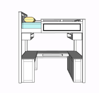 现代实木儿童床su模型