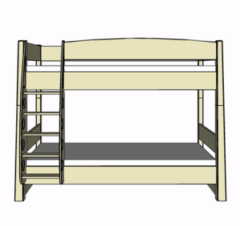 现代实木儿童床su模型