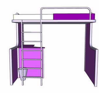 现代实木儿童床su模型
