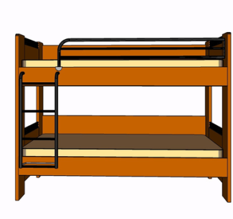 现代实木儿童床su模型