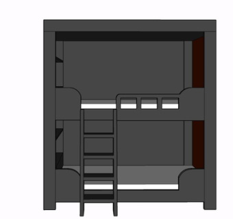 现代实木儿童床su模型