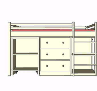 现代实木儿童床su模型
