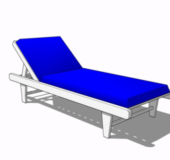 现代实木躺椅su模型