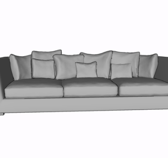 现代布艺多人沙发su模型