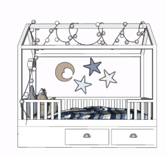 现代实木儿童床su模型