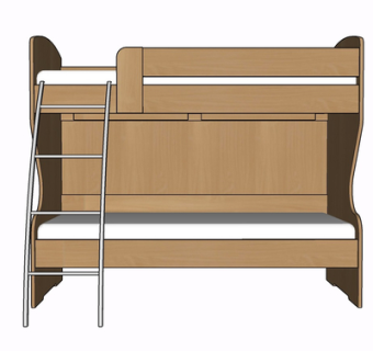 现代实木儿童床su模型