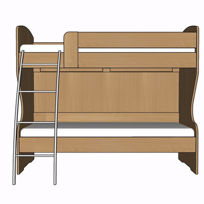 现代实木儿童床su模型