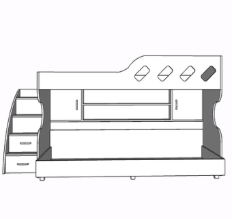 现代实木儿童床su模型