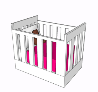 现代实木儿童床su模型