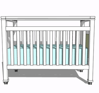 现代实木儿童床su模型