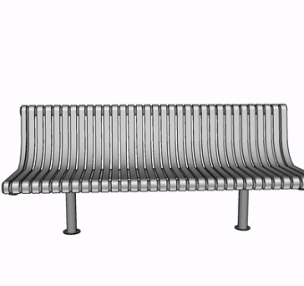 现代金属公用椅su模型