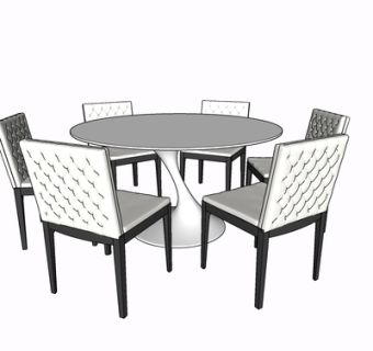 现代餐桌椅su模型