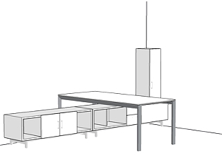 现代<em>实木餐桌</em>su模型