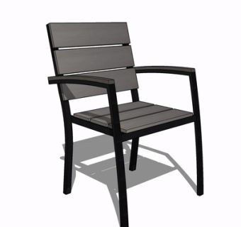 现代实木单椅su模型