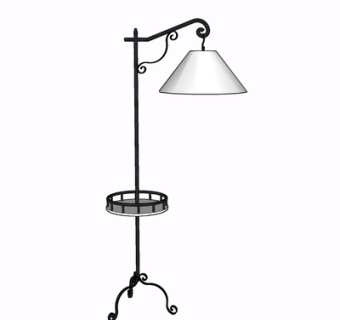 欧式金属落地灯su模型