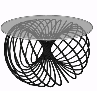 现代玻璃休闲桌su模型