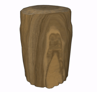 现代原木凳子su模型