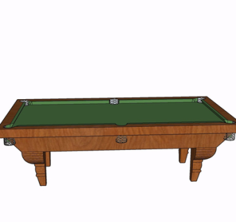 现代实木台球桌su模型