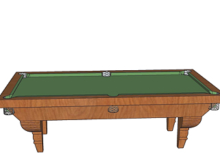 现代实木台球桌su模型