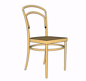 现代实木单椅su模型