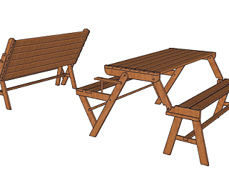 <em>现代实木餐桌椅</em>su模型