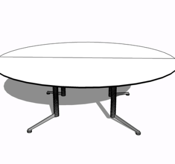 现代实木圆形茶几su模型