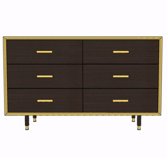 现代实木边柜su模型