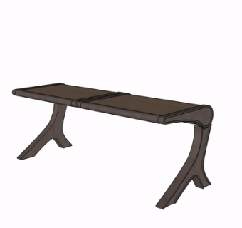 现代实木长凳su模型