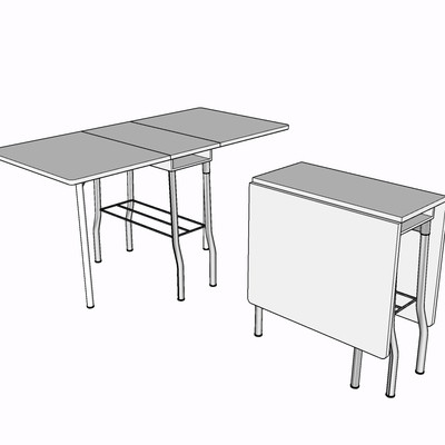 现代折叠餐桌椅su模型