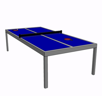 现代兵乓球桌su模型