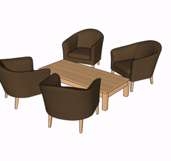现代休闲桌椅su模型