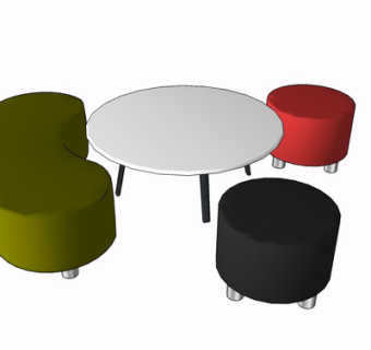 现代休闲桌椅su模型