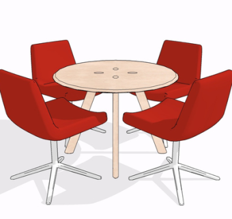 现代休闲桌椅su模型