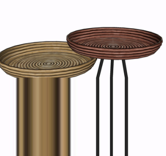 现代金属圆几su模型