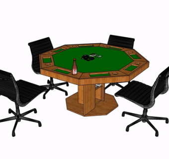 现代休闲桌椅su模型