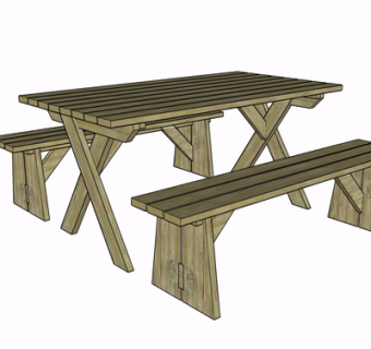 现代实木餐桌椅su模型