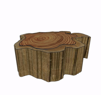 现代木桩凳子su模型