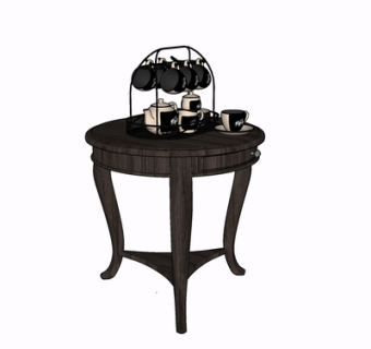 现代实木圆几su模型