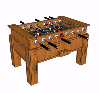 现代桌上足球su模型