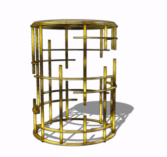 现代金属摆件su模型