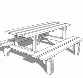 现代实木餐桌椅su模型