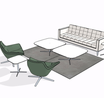 现代组合沙发su模型