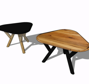 现代实木边几su模型