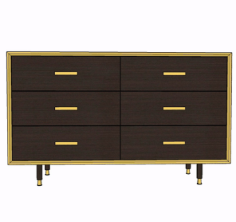 现代实木边柜su模型